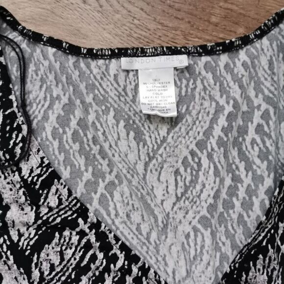 London Times faux wrap shift dress size 4 - Picture 3 of 7